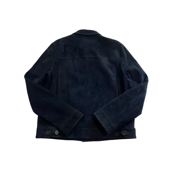 PRADA Milano Men's Buckskin Suede Multi-Pocket Shirt Jacket in Navy - Picture 5 of 10